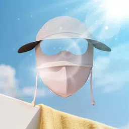 zoomella Face Mask with Brim Reusable Portable Face Covering for Beach Travel Outdoor pink image 3