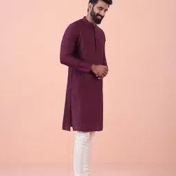 kisah Mens Kurta|Blended Fabric Solid Pattern Fashionable Mens Ethnic Wear|Regular Fit Mandarin Collar Long Sleeves image 2