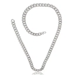 czardonic Silver Stainless Steel Crosscut Chain for Men and Boys Chain with Stylish & Fancy Design for All Ocassion (Crosscut Style, 20 Inch) image 2