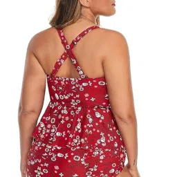 verv label Women’s Molded Cup Tankini with Graphic Print – Supportive Swimwear Top Multicolour image 1