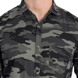 majestic man Slim Fit Cotton Camouflage Army Military Print Shirt for Men image 5