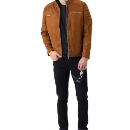 leather retail Men's Suede Faux Leather Jacket image 3