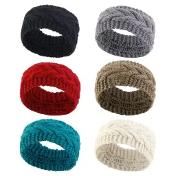 merishopp 3xElastic Knitting Headband Headwear Thick Hair Bands for Girls Women Workout Black image 4