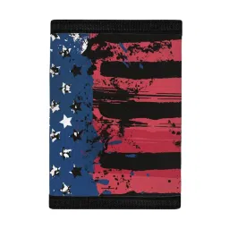 joo meryer JooMeryer Kids Trifold Wallets Small Wallet Coin Purse Travel Accessories Coin Purse Money Purse Organizer, American Flag, One Size image 2
