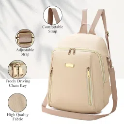 skugg 2025 New Artistic National Style Oxford Small Capacity Antitheft Women's Bag Generation Backpack Fashion Mini Backpack with Shoulder Strap Waterproof-Beige image 5