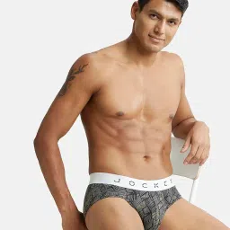 jockey NY01 Men's Super Combed Cotton Elastane Stretch Printed Brief with Ultrasoft Waistband (Prints May Vary) image 4