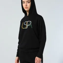 u.s. polo assn. Women Brand Embroidered Sweatshirt (UWAW25SWS219_Black_M) image 4