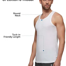 xyxx Men's Ace Cotton Modal Regular Fit Solid Round Neck White Vest (Pack of 3) | Super Soft, Breathable & Ultralight Vest with Anti Microbial Finish image 5