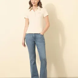 u.s. polo assn. Women's Solid Regular Fit Polo Shirt image 4