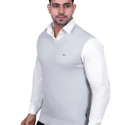 godfrey Men V-Neck Woolen Sleeveless Half Sweater for Winter image 2