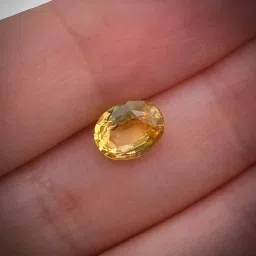 deepmines Ceylon Yellow Sapphire Stone Original Certified By Lab पुखराज राशि रत्न Unheated Untreated Natural Ceylon Pukhraj Briiliant Shape kanakapushyaragam Ring Pendent Making September Birthstone image 3