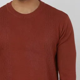 mufti Brown Textured Pullovers Sweater image 1