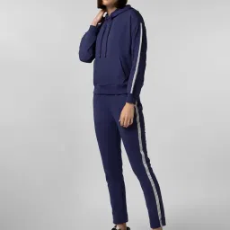 fyltr Women's Drop Shoulder Hoodie & Joggers Terry Cotton Blend Co-ord Set With Contrast Tape on Sleeve and Jogger Side Seam - Rib Hem & Cuff | Slit Detail at Hem | Tracksuit for Women image 1