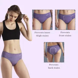 lavos Women's Period Panty Hipster Leak Proof Underwear for Low Flow, Reusable Odor & Stain Free Bamboo Cotton Anti-Bacterial Menstrual Periods Panties for Women & Girls image 5