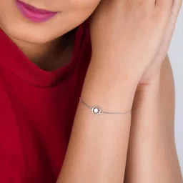 zalkari Silver Solitaire Circle Bracelet image 3