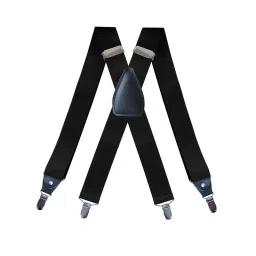 enakshi (label) Men's Suspenders Elastic Straps Solid Heavy Duty 4 Clips Adjustable Uni Black|Clothing Shoes & Accessories | Mens Accessories |Suspenders, Braces|1 Suspenders image 4