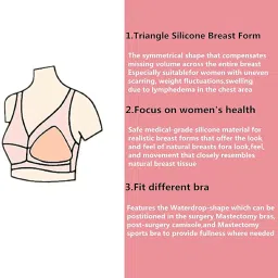 witok Breast Prosthesis Mastectomy Silicone Breast Forms Triangle Shape for Breast Cancer Patients Only One Piece image 4