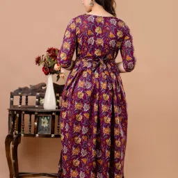 aavrittiqueens Women's Cotton Long A-Line Maternity Kurti/Anarkali Dress with Zipper, Feeding Kurti for Pre and Post Pregnancy image 3