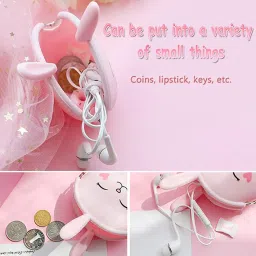 palay 4PCS Silicone Coin Purse for Girls Stylish Pouch Bag Cute Bunny Small for Kids Storage of Change Accessories Wallet Pink White image 2