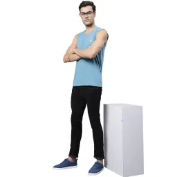 mack jonney Regular Fit Cotton Solid Gym Vest for Men-V_SL_ANTHRA_01-P image 3