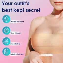 pruvave Body Tape For Women, Breast Shaper & Lifter with Breathable Boob Tape for Breast Lift Tape for Backless, No Show Bra for Women, Skin Friendly Adhesive (5 Meter) image 3