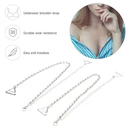 trendytrolley Crystal Diamond Pearl Bra Straps for Women | Adjustable, Stylish & Detachable Decorative Straps for Dresses, Blouses | Premium Decorative Fashion Straps image 4