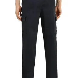 allen solly Men's Mid Rise Relaxed Fit Solid Cargos image 2