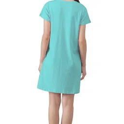 fflirtygo Women’s Cotton Nighty | Printed Knee Length Night Gown |Relaxed Fit Nightwear |Short Nightdress| Long T-Shirt | Sleepwear & Casual Wear Nighty (Pack of 2) image 3