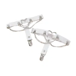 club bollywood VELURA 2x Thigh Garter Punk Elastic Garter Belt for Club Festival Outfits White|1 Backpack|Garter Belts| Womens Clothing image 2