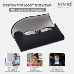 vivid Vision Unisex Adult Lightweight Eyewear Specs Case Cover | Free with Cloth | Protect Eye Glasses | Faux Leather | Spectacles image 4