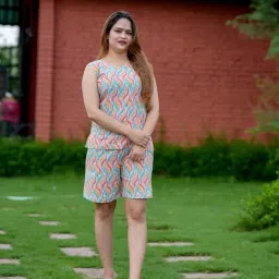 rexxica Women's Cotton Night Suit Set – Soft Cut Sleeve Top & Printed Shorts for Comfortable Sleepwear & Loungewear | Stylish Summer Nightwear for Women image 1