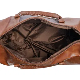 goldline Men's and Women's Leather Duffle Bags for Travel - Tan, 40l image 4
