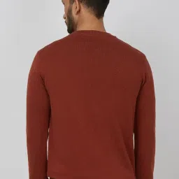 mufti Brown Textured Pullovers Sweater image 2