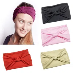 calandis ™ 4xWomen's Wide Head Wrap Elastic Headband for Sports, Running, Yoga Navy Blue | Hair Accessories | Womens Accessories image 2