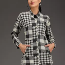 ewools Women's Wool Blend Banded Collar Cardigan image 3