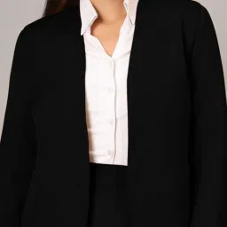 brinns collerless Neck Blazer with Skirt Suit Set image 4
