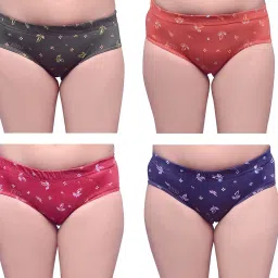 kritziee ™ Women's Cotton Printed Underpants Panty | Panties | Bikini Pack of 4 (Multicolor, Design May Vary) image 1