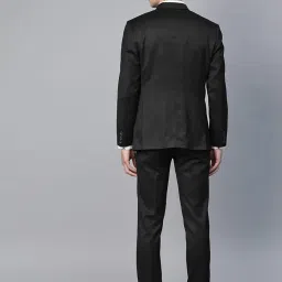 manq Men Black Solid Slim Fit Double Breasted Suit image 1