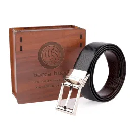 bacca bucci Men's Reversible Classic Dress Belt Italian Top Grain Genuine Leather Black & Brown with Rotating Metal Buckle-Black/Brown image 5