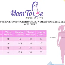 momtobe Women's Maternity Dress Denim Cotton Feel | Calf Length Pregnancy & Feeding Dress with Zippers | Baby Shower & Nursing Gown for Women image 5