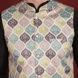 jompers Men's Floral Printed Nehru Jacket image 4