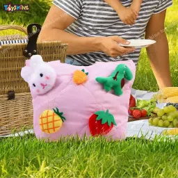 toyshine Soft Plush Cartoon Tote Bag, Girls Handbag for Travel and Multi-purpose for Bday Party Supplies image 2