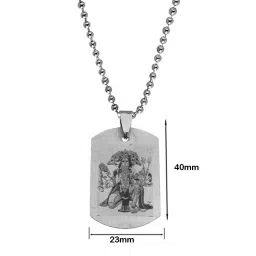 m men style Shree Ram Bhakat Panchmukhi Lord Mahabali Gadadhari Hanuman BajrangbaliSilver Stainless Steel Pendant Necklace Chain For Men And Women SujalPn2022471 image 1