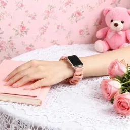 ZORBES® 3 PCS Compatible with Apple Watch Band Scrunchies 41mm 40mm 38mm and Series 10 42mm Cloth Soft Pattern Printed Fabric Wristband Bracelet Women IWatch Elastic Bands image 2