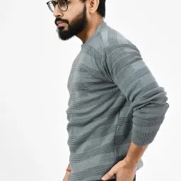 manra Men Round Neck Solid Plain Full Sleeve Woolen Winter Pullover Sweater (Men OSWAL LINE Sweater) image 1