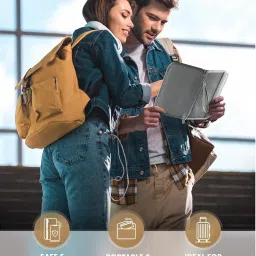 popcube Polyester Travel Passport Cover for Men & Women with RFID Blocking- Passport Holder for Upto 4 passports- Passport Pouch with Removable Hand Strap. (Grey) image 4