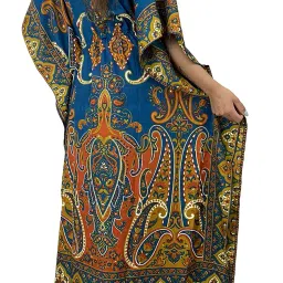 ukal Combo Pack of 2 Women's Kaftan Dress Beach Ladies Sleepwear Night Gown Robe V-Neck Cover Up Night Wear (Multicolor, Free Size) image 2