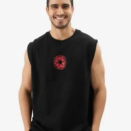 the souled store Official Star Wars: The Death Star Men and Boys Round Neck Sleeveless Black Graphic Printed Regular Fit Cotton Vests image 1