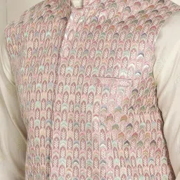 sojanya (Since 1958 Men's Silk Blend Printed ONLY Long Kurta image 5