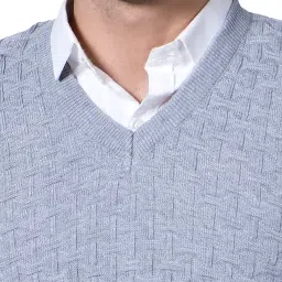 mont connett Men Woolen V-Neck Solid Plain Design Sleeveless Pullover Heavy Rainbow Fabric Winter Wear Pure Wool Cardigan for Men Fully Warm Pullover Free Sizes image 3